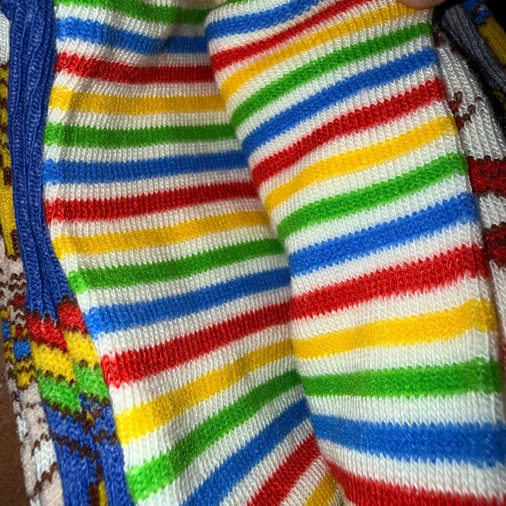 Rainbow Brite No-Show Socks OS 4-10 NEW 6 Pairs Multi Color Stripe Retro